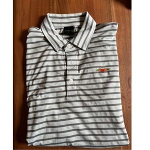 Striped Baltusrol golf club polo